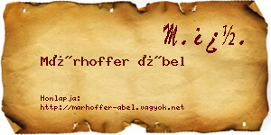 Márhoffer Ábel névjegykártya