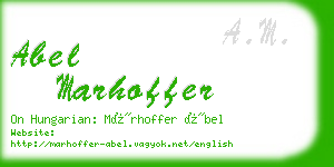 abel marhoffer business card